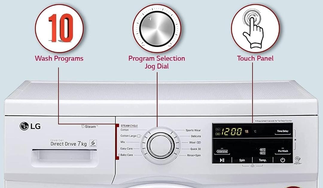 LG 8 kg 5 Star Inverter Wi-Fi Fully-Automatic Front Loading
